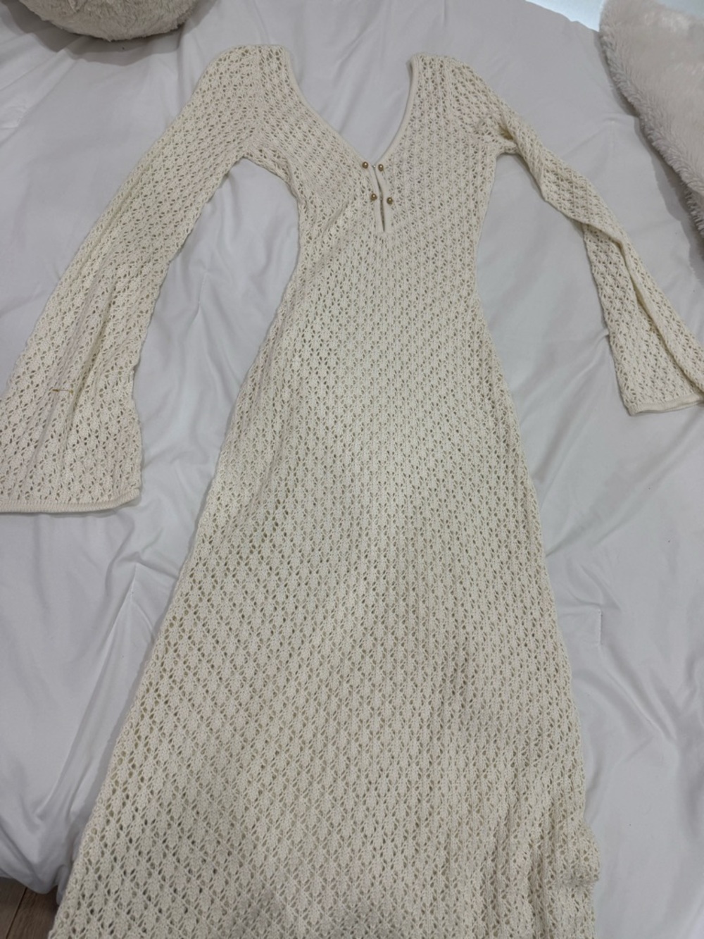MESHKI KAYLEIGH CROCHET MAXI KNIT DRESS - Picture 6 of 8